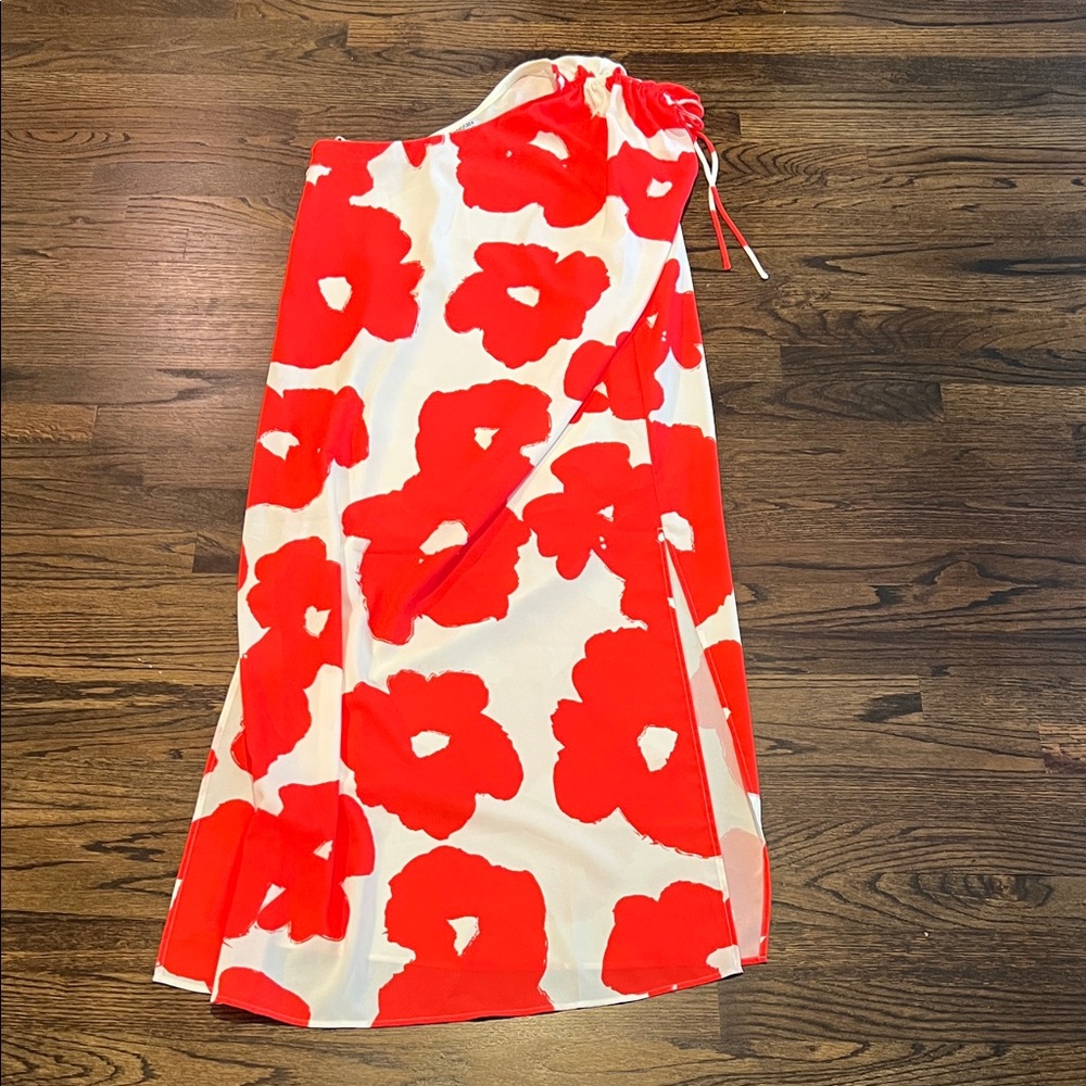 CROSBY by Mollie Burch White Maxi Dress with Red Floral Print